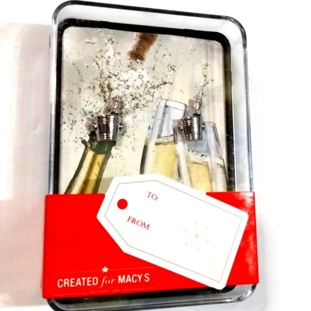 Macy's Men's Celebration Champagne Cuff-Links Gift Set NIB